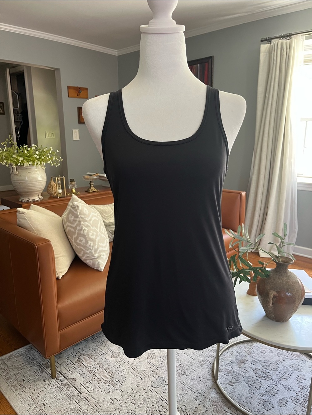 Splits59 Women’s Black Sleeveless Camisole Tank Top Round Neck Size S Athletic